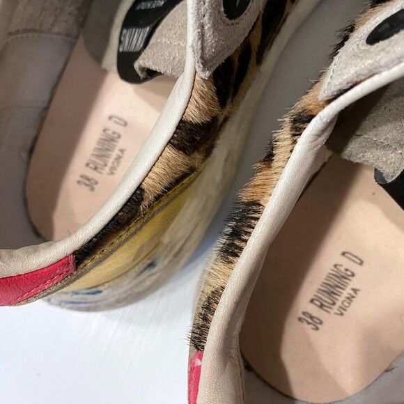 Authentic Golden Goose Leopard Calf Running Sneakers EU Size 38‎ US Size 7 / 7.5 - Picture 15 of 16
